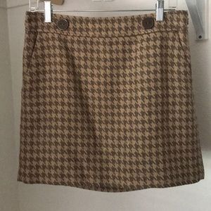 Tan Loft Houndstooth skirt